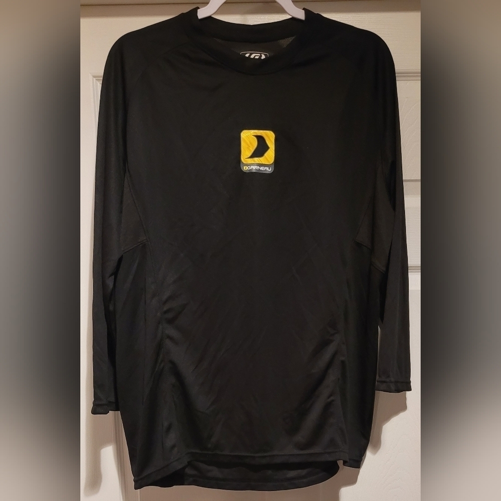 Men's Louis Garneau Black Cycling Jersey 3/4 Length Sleeve Back Pocket Size XL